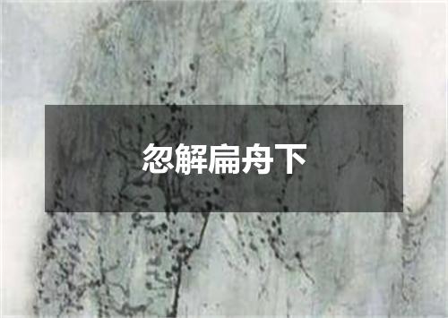 忽解扁舟下