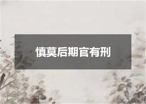 慎莫后期官有刑