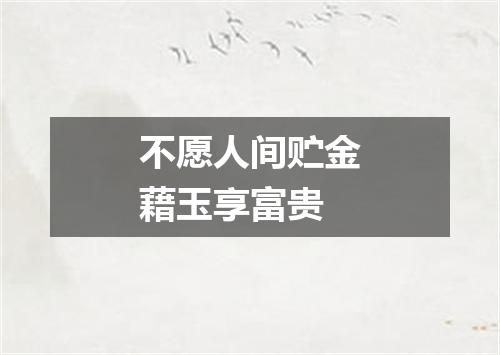 不愿人间贮金藉玉享富贵