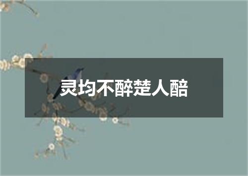 灵均不醉楚人醅