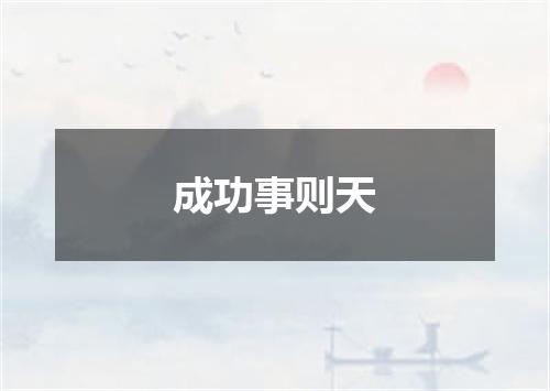 成功事则天