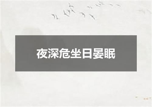 夜深危坐日晏眠