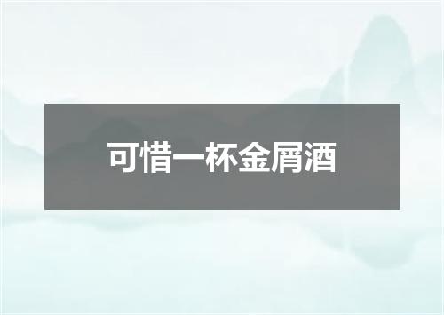 可惜一杯金屑酒