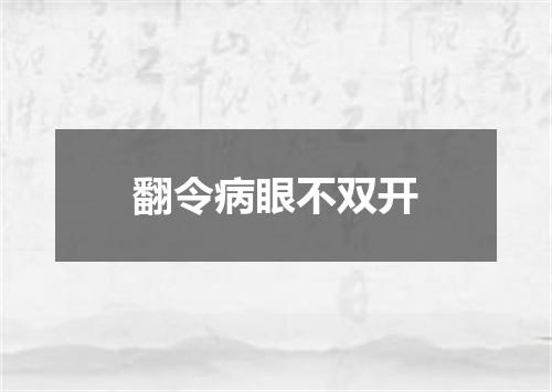 翻令病眼不双开
