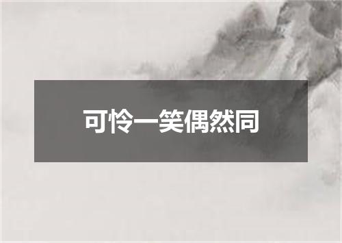 可怜一笑偶然同