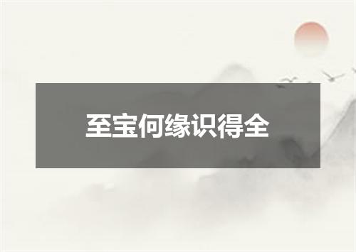 至宝何缘识得全