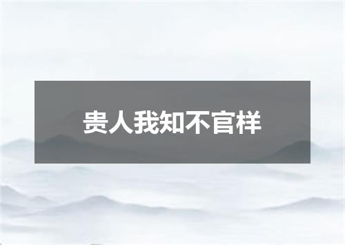 贵人我知不官样