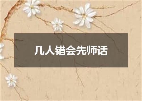 几人错会先师话