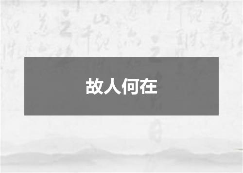 故人何在