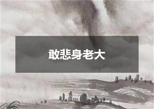 敢悲身老大