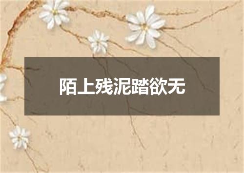 陌上残泥踏欲无