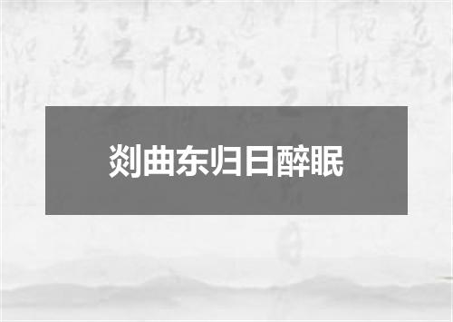 剡曲东归日醉眠