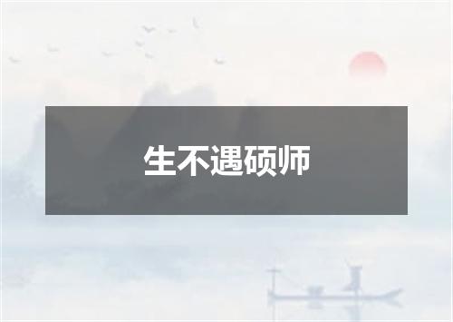 生不遇硕师