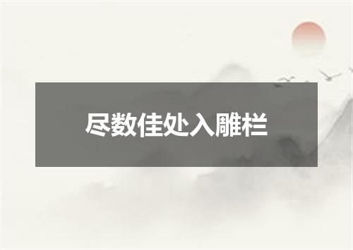 尽数佳处入雕栏