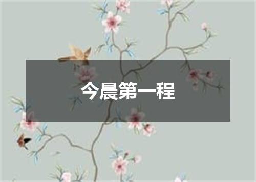 今晨第一程