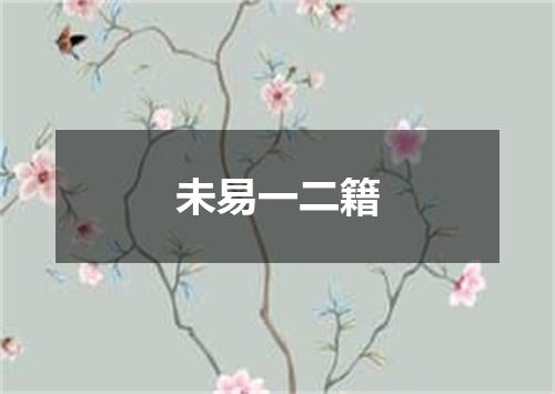 未易一二籍