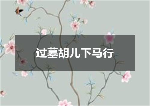 过墓胡儿下马行