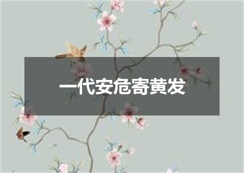 一代安危寄黄发