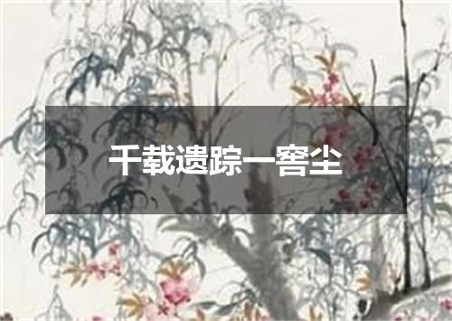 千载遗踪一窖尘