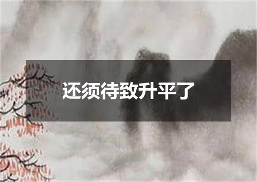 还须待致升平了