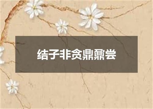结子非贪鼎鼐尝