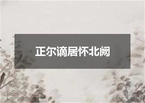 正尔谪居怀北阙