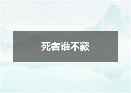 死者谁不窾