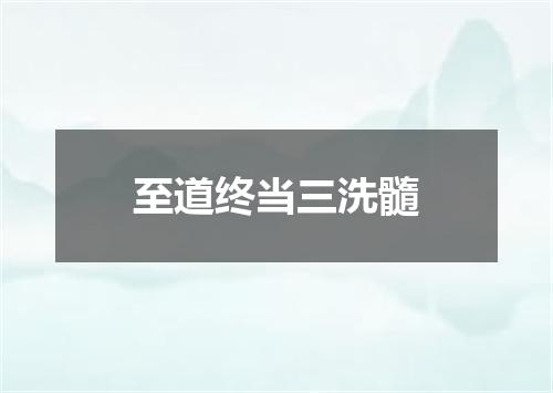 至道终当三洗髓