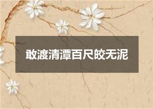 敢渡清潭百尺皎无泥