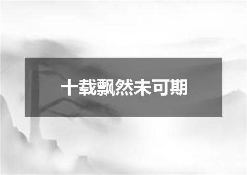 十载飘然未可期