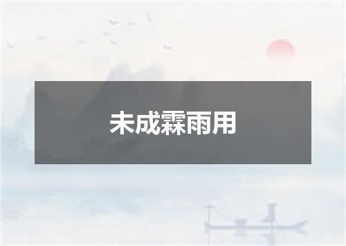 未成霖雨用