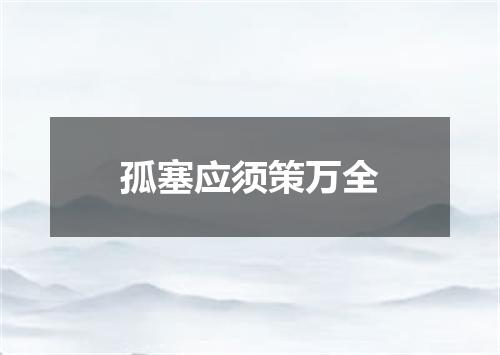 孤塞应须策万全