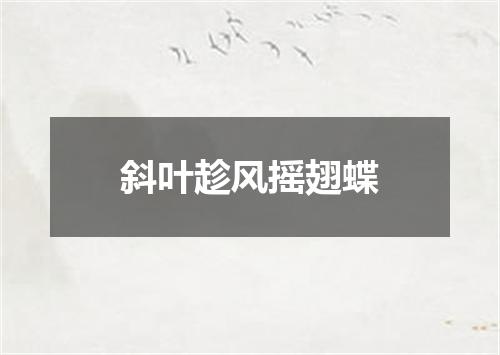 斜叶趁风摇翅蝶