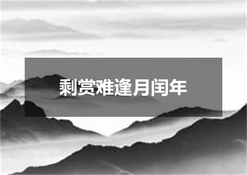 剩赏难逢月闰年