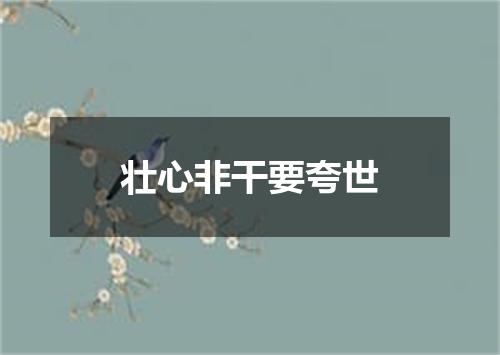 壮心非干要夸世