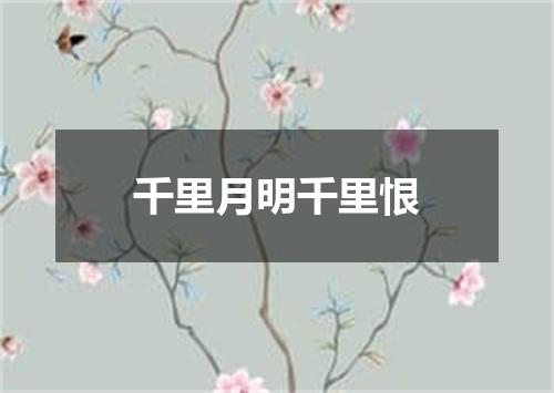 千里月明千里恨