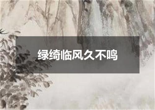 绿绮临风久不鸣