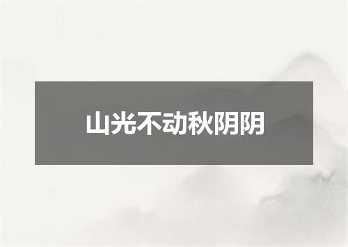 山光不动秋阴阴