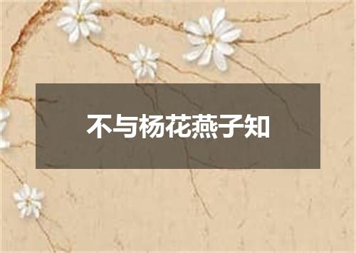 不与杨花燕子知