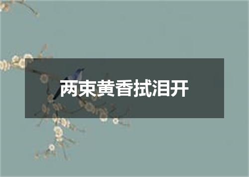 两束黄香拭泪开