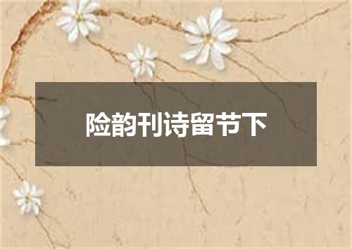 险韵刊诗留节下