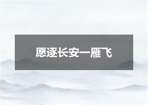 愿逐长安一雁飞