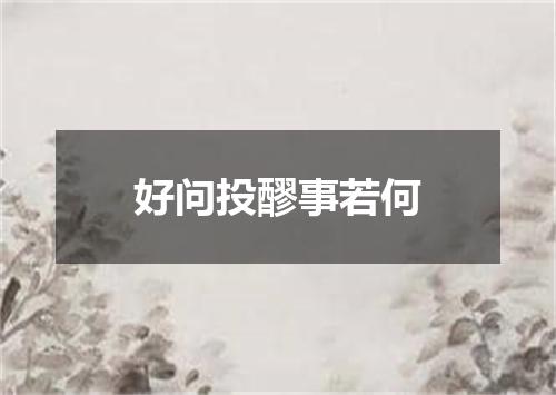 好问投醪事若何