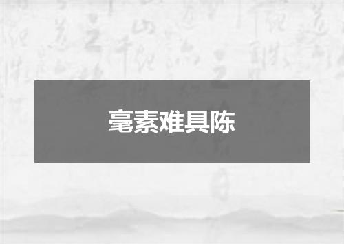 毫素难具陈