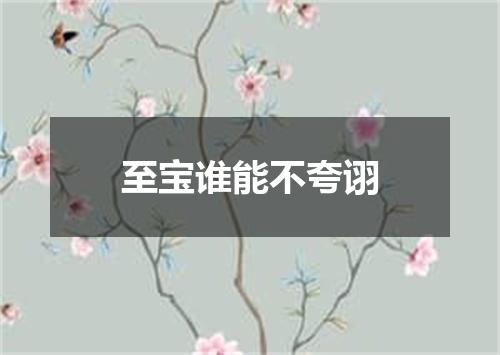 至宝谁能不夸诩