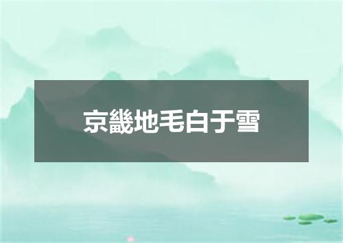 京畿地毛白于雪