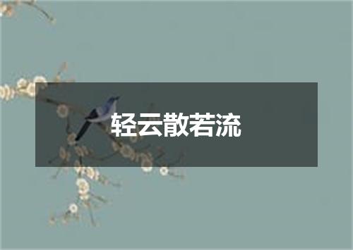 轻云散若流