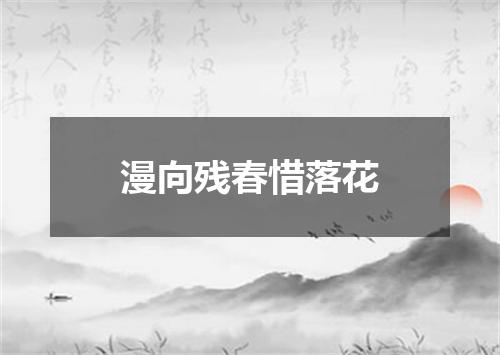 漫向残春惜落花