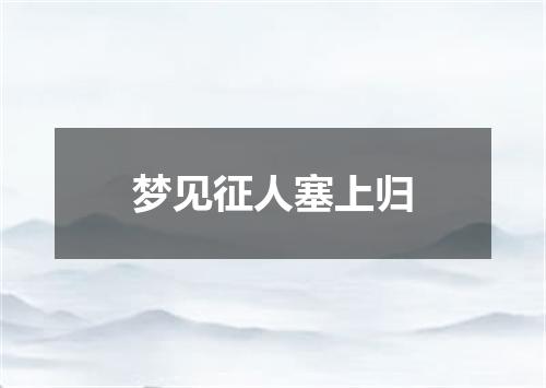 梦见征人塞上归