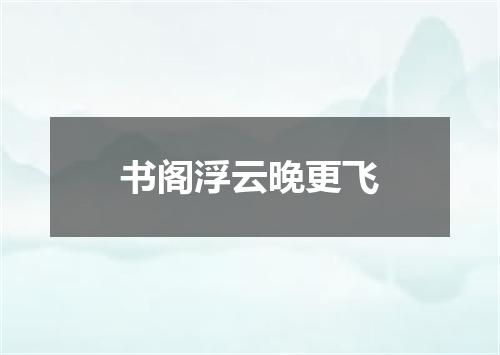 书阁浮云晚更飞